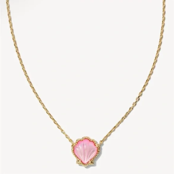 Kendra Scott Brynne Pink Shell Gold Necklace Blush Mother-of-Pearl $65 NEW - Picture 1 of 4